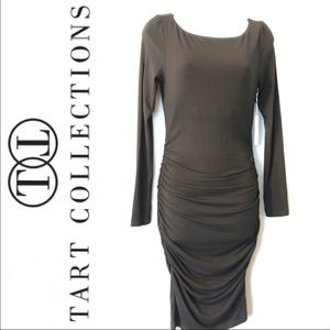 NWT TART Black Scoop Back Gathered Bodycon Dress